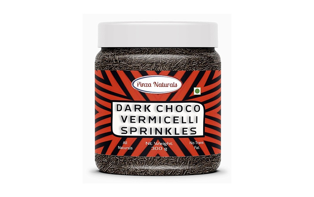 Pinza Naturals Dark Choco Vermicelli Sprinkles   Plastic Jar  300 grams